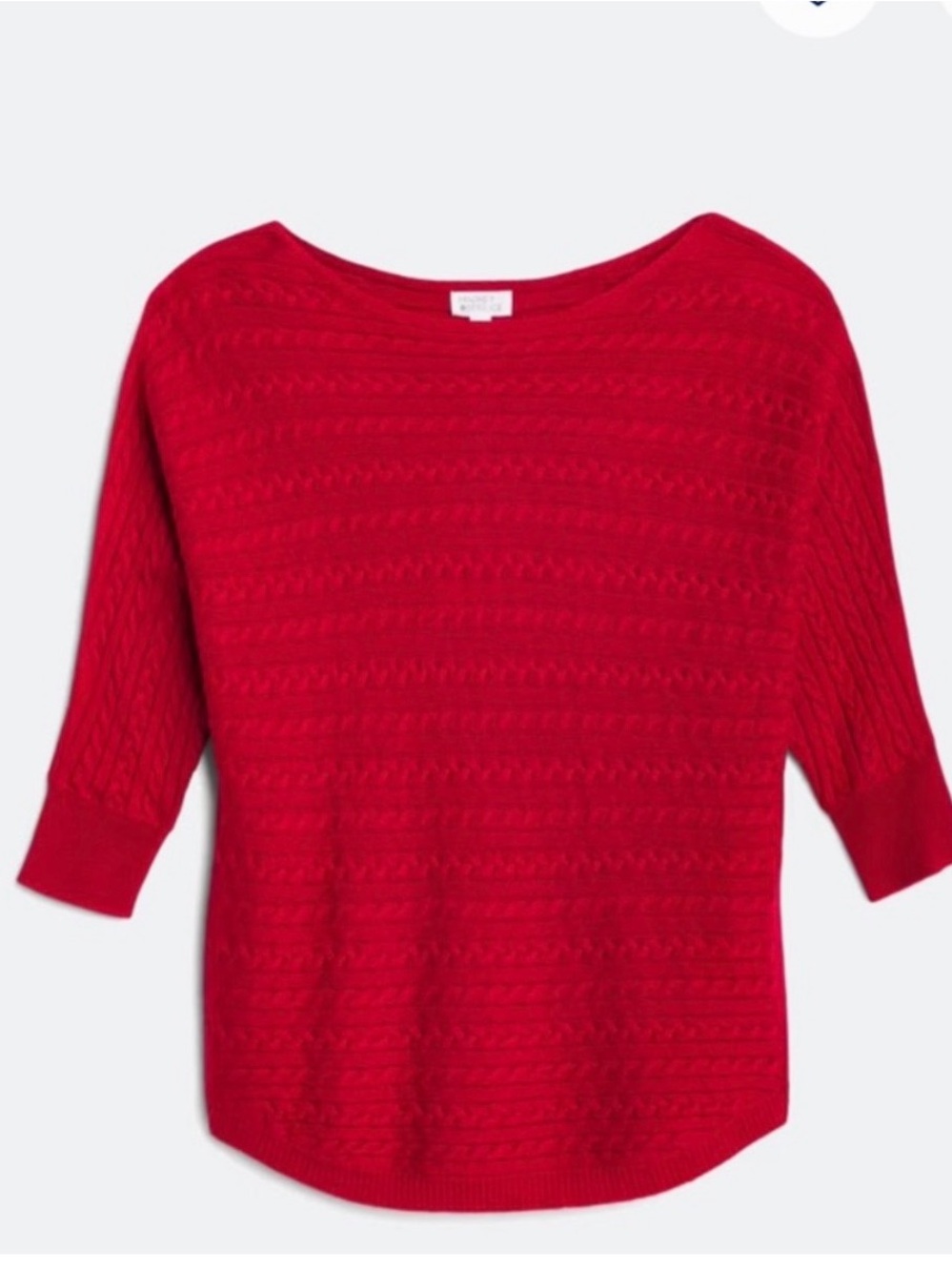 Market & Spruce Reviera Red Cable Knit Dolman Sweater